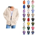 thumbnail image 1 of Zip Up Hooded Jacket for Women 2025 Long Sleeve Casual Plain Sweatshirt Hoodie with Pockets Coat Outerwear, 1 of 1