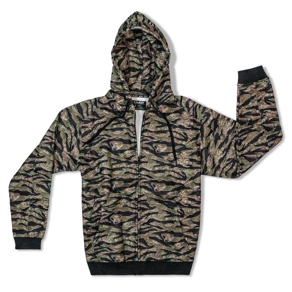 Combat Iron Zip-Up Hoodie 2.0 for Men, 2XL – Durable, Warm & Athletic Fit, Original Tiger Stripe Camo