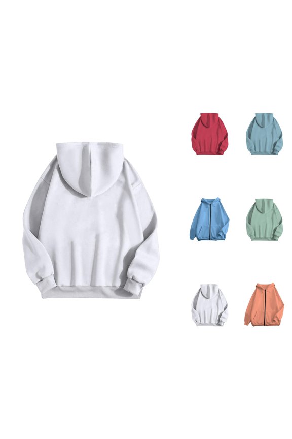 Zip Up Hoodie 2025 Long Sleeve Essentials Hooded Sweatshirt with Pockets Pullover Jacket Hoodies for Women
