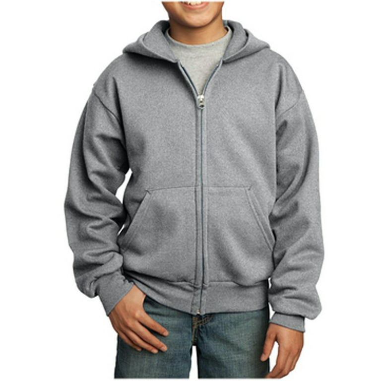 Kid's Hooded Sweatshirt Black Cotton Fleece