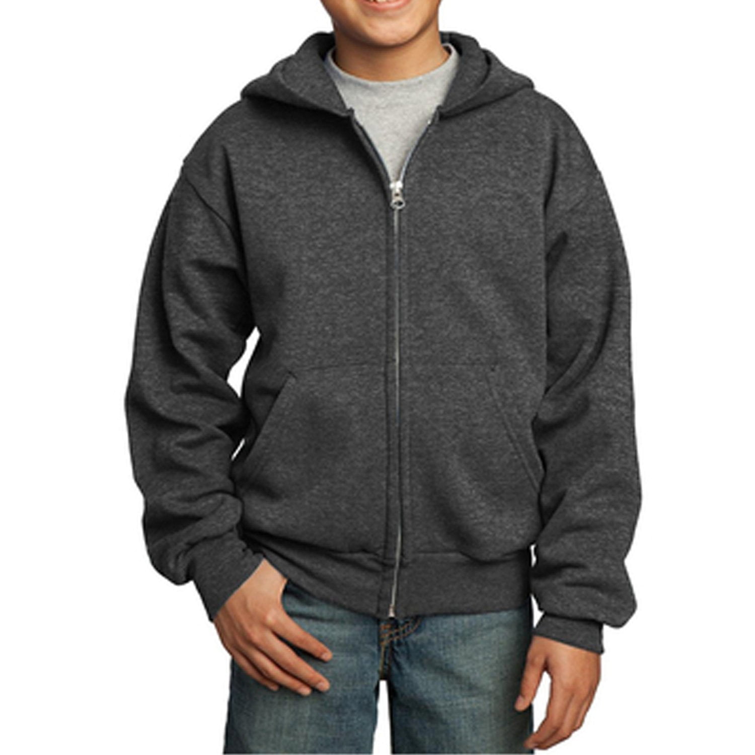 Charcoal Grey Zip Hoodie Plush Accessory