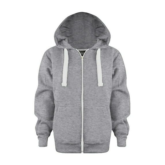 Zip Up Hoodie Girls 10-12 Sweatshirt Color Solid Zip Jackets Long Hoodie Top Sleeve Up Girls Kids Boys Coat&jacket Z0C-Grey, 9-10 Years