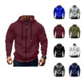 thumbnail image 1 of Zip Up Hoodie Men 2026 Fall Winter Long Sleeve Plain Full Zipper Hooded Sweatshirt with Pockets Jacket Cardigan Outerwear, 1 of 6