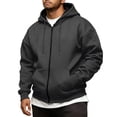 thumbnail image 1 of Zip Up Hoodie Men Fall Plain Hooded Sweatshirts Full Zipper Fleece Hoodies Lightweight Trendy Jacket with Pockets, 1 of 4