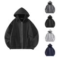 thumbnail image 1 of Zip Up Hoodie Men Fall Winter Long Sleeve Plain Oversized Hooded Sweatshirt with Pockets Cardigan Jacket Outerwear, 1 of 10