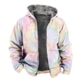 thumbnail image 1 of Zip Up Hoodie Men Fleece Lined Long Sleeve Heavyweight Tie Dye Hooded Jacket with Pocket Fall Winter Classic Fit Hoodie for Men, 1 of 2
