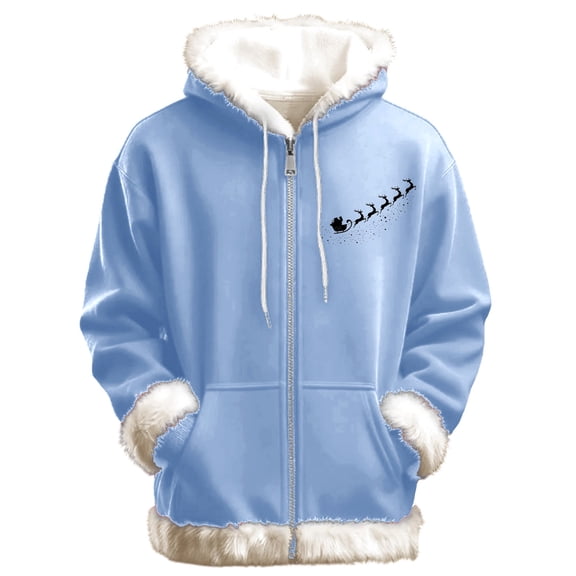 Zip Up Hoodie Men Oversize Hooded Sweatshirt, Casual Pullover Cardigan Drawstring Hoodies with Pockets,Light Blue,6XL