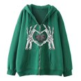 thumbnail image 1 of Zip Up Hoodie Men Relaxed Fit Vintage Gothic Love Print Long Sleeve Hoodie Fall Winter Casual Streetwear Hoodies Men, 1 of 2