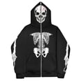 thumbnail image 1 of Zip Up Hoodie Men Vintage Gothic Skull Print Halloween Long Sleeve Hooded Jacket with Pocket Lightweight Loose Fit Graphic Hoodies for Men, 1 of 2