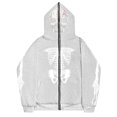 thumbnail image 1 of Zip Up Hoodie Men Vintage Gothic Skull Print Halloween Long Sleeve Hooded Jacket with Pocket Lightweight Loose Fit Graphic Hoodies for Men, 1 of 2