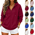 thumbnail image 1 of Zip Up Hoodie Women 2026 Long Sleeve Fall Winter Oversized Sweatshirts Zipper Oversized Cute Jackets with Pockets, 1 of 7