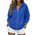 thumbnail image 1 of Zip Up Hoodie Women Long Sleeve Fall Winter Oversized Sweatshirts Zipper Oversized Cute Jackets with Pockets, 1 of 5