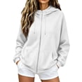 thumbnail image 1 of Zip Up Hoodie Women Long Sleeve Fall Winter Oversized Sweatshirts Zipper Oversized Cute Jackets with Pockets, 1 of 5