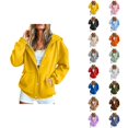 thumbnail image 1 of Zip Up Hoodie Women Long Sleeve Zipper and Snap Button Closure Loose Hooded Sweatshirt with Pockets Fall Casual Jacket, 1 of 7