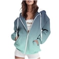 thumbnail image 1 of Zip Up Hoodie for Womens Pullover Fashion Plus Size Non Positioning Printed Long Sleeved Regular Sleeve Top Hoodie, 1 of 5