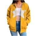 thumbnail image 1 of Zip Up Hoodie for Womens Pullover Fashion Plus Size Stripe Pockets Zipper Long Sleeved Regular Top Hooded Sweatshirts Coat Outwear, 1 of 5