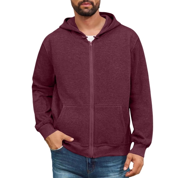 Zip Up Hoodies For Men Big And Tall Fleece Sweatshirts Lightweight Winter Jackets Casual Hoodie With Pocket 2XL