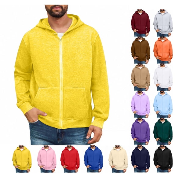 Zip Up Hoodies For Men Big And Tall Fleece Sweatshirts Lightweight Winter Jackets Casual Pullover Hoodie With Pocket