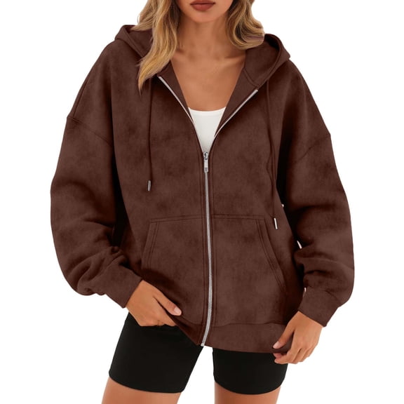 Zip Up Hoodies For Women, Oversized Sweatshirt Fall Fashion Jackets, Winter womens pullover