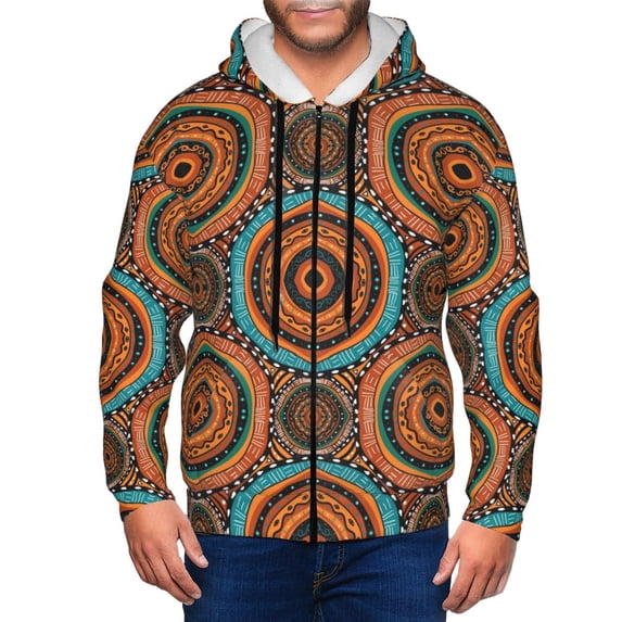 Zip Up Hoodies for Men - African Tribal Style Long Sleeve Comfrt Men'S Fashion Hoodies & Sweatshirts, Jackets for Men Hoodies Pullover Clothing Clothes with Pouch