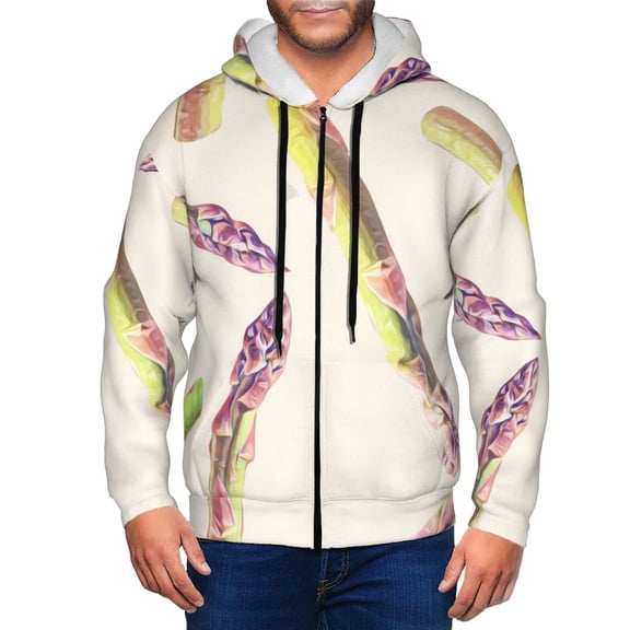 Zip Up Hoodies for Men - Asparagus Print comical Long Sleeve Comfrt Men'S Fashion Hoodies & Sweatshirts, Jackets for Men Hoodies Pullover Clothing Clothes with Pouch