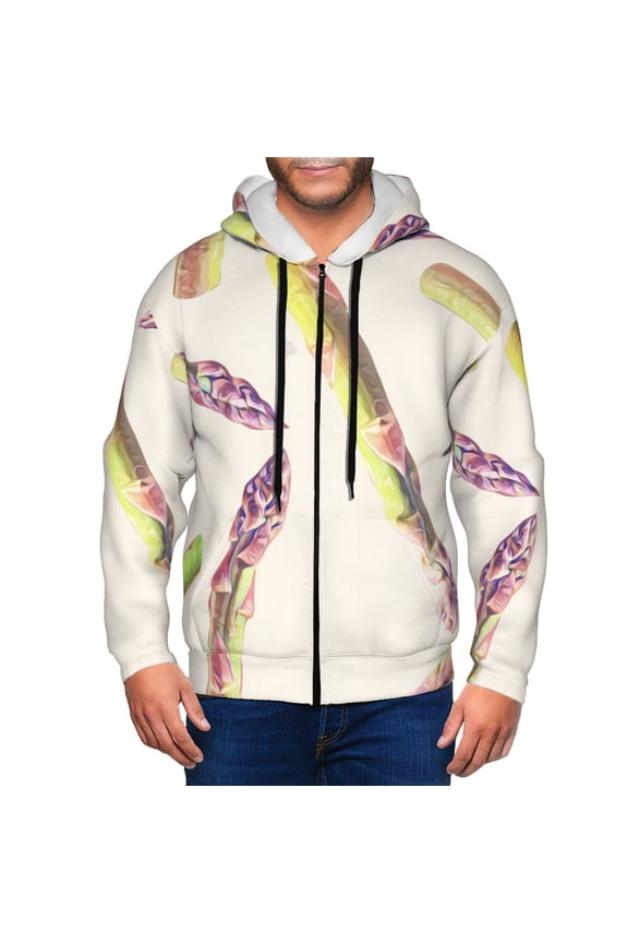 Zip Up Hoodies for Men - Asparagus Print comical Long Sleeve Comfrt Men'S Fashion Hoodies & Sweatshirts, Jackets for Men Hoodies Pullover Clothing Clothes with Pouch