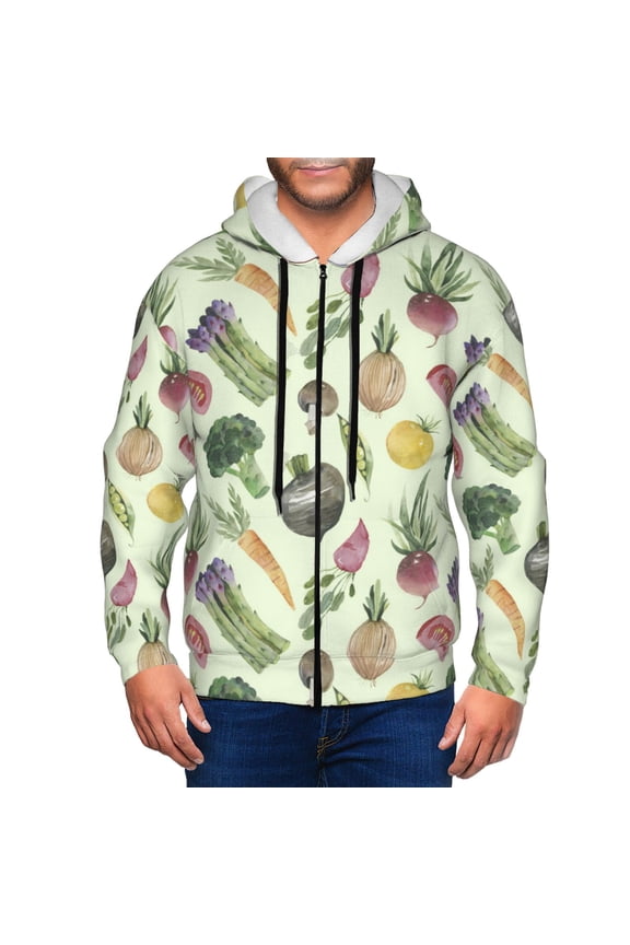 Zip Up Hoodies for Men - Asparagus Print vegetable Long Sleeve Comfrt Men'S Fashion Hoodies & Sweatshirts, Jackets for Men Hoodies Pullover Clothing Clothes with Pouch