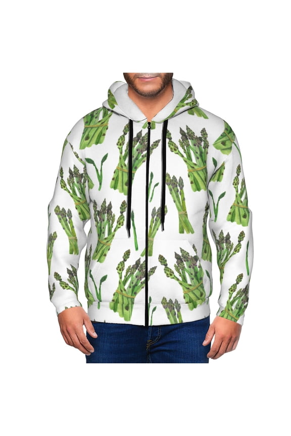 Zip Up Hoodies for Men - Asparagus pattern Long Sleeve Comfrt Men'S Fashion Hoodies & Sweatshirts, Jackets for Men Hoodies Pullover Clothing Clothes with Pouch