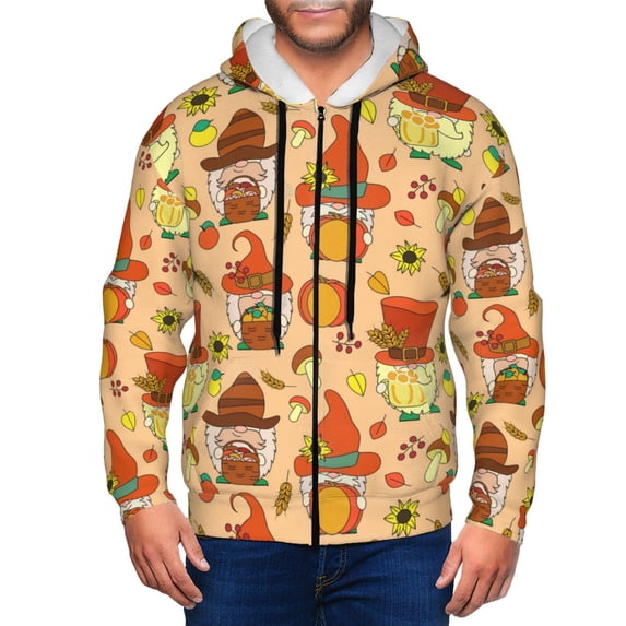 Zip Up Hoodies for Men - Autumn Gnomes Long Sleeve Comfrt Men'S Fashion Hoodies & Sweatshirts, Jackets for Men Hoodies Pullover Clothing Clothes with Pouch