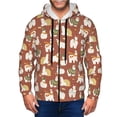 thumbnail image 1 of Zip Up Hoodies for Men - Autumnal Cute Alpaca Brown Long Sleeve Comfrt Men'S Fashion Hoodies & Sweatshirts, Jackets for Men Hoodies Pullover Clothing Clothes with Pouch, 1 of 5