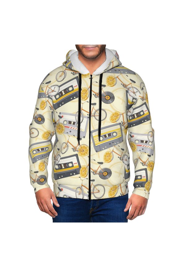 Zip Up Hoodies for Men - Bike tape lemon Long Sleeve Comfrt Men'S Fashion Hoodies & Sweatshirts, Jackets for Men Hoodies Pullover Clothing Clothes with Pouch
