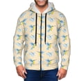 thumbnail image 1 of Zip Up Hoodies for Men - Blue Hummingbird Flower Long Sleeve Comfrt Men'S Fashion Hoodies & Sweatshirts, Jackets for Men Hoodies Pullover Clothing Clothes with Pouch, 1 of 5