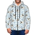 thumbnail image 1 of Zip Up Hoodies for Men - Blue Striped Cute French Bulldog Long Sleeve Comfrt Men'S Fashion Hoodies & Sweatshirts, Jackets for Men Hoodies Pullover Clothing Clothes with Pouch, 1 of 5