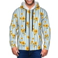 thumbnail image 1 of Zip Up Hoodies for Men - Blue White Striped Sunflower Long Sleeve Comfrt Men'S Fashion Hoodies & Sweatshirts, Jackets for Men Hoodies Pullover Clothing Clothes with Pouch, 1 of 5