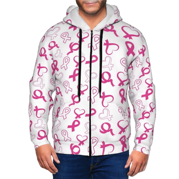 Zip Up Hoodies for Men - Breast Cancer Awareness4 Long Sleeve Comfrt Men'S Fashion Hoodies & Sweatshirts, Jackets for Men Hoodies Pullover Clothing Clothes with Pouch