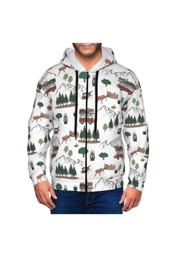 Zip Up Hoodies for Men - Camping Caravan K Long Sleeve Comfrt Men'S Fashion Hoodies & Sweatshirts, Jackets for Men Hoodies Pullover Clothing Clothes with Pouch