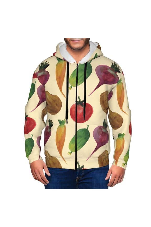 Zip Up Hoodies for Men - Carrot onion potato Long Sleeve Comfrt Men'S Fashion Hoodies & Sweatshirts, Jackets for Men Hoodies Pullover Clothing Clothes with Pouch