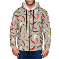 thumbnail image 1 of Zip Up Hoodies for Men - Colorful Chili Long Sleeve Comfrt Men'S Fashion Hoodies & Sweatshirts, Jackets for Men Hoodies Pullover Clothing Clothes with Pouch, 1 of 5
