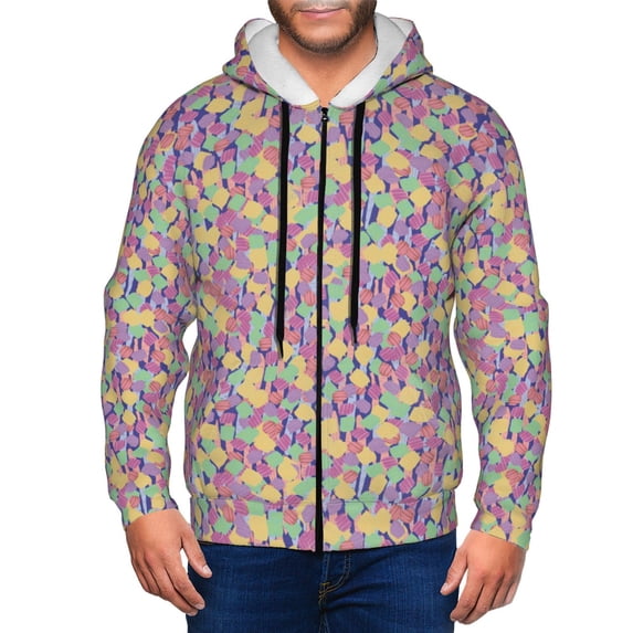 Zip Up Hoodies for Men - Colorful Confetti pattern Long Sleeve Comfrt Men'S Fashion Hoodies & Sweatshirts, Jackets for Men Hoodies Pullover Clothing Clothes with Pouch