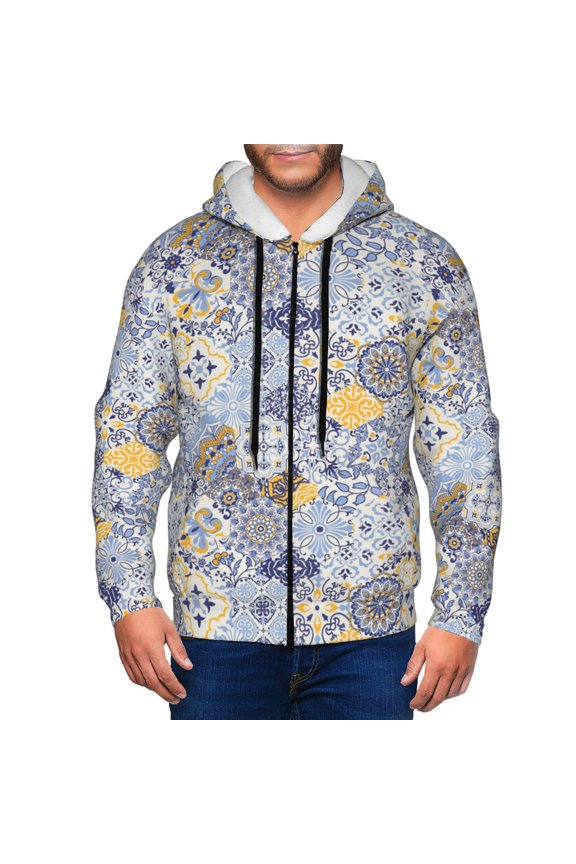 Zip Up Hoodies for Men - Colorful Mandalas Long Sleeve Comfrt Men'S Fashion Hoodies & Sweatshirts, Jackets for Men Hoodies Pullover Clothing Clothes with Pouch