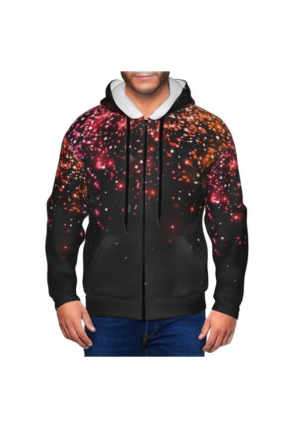 Zip Up Hoodies for Men - Colorful Sparkling Long Sleeve Comfrt Men'S Fashion Hoodies & Sweatshirts, Jackets for Men Hoodies Pullover Clothing Clothes with Pouch