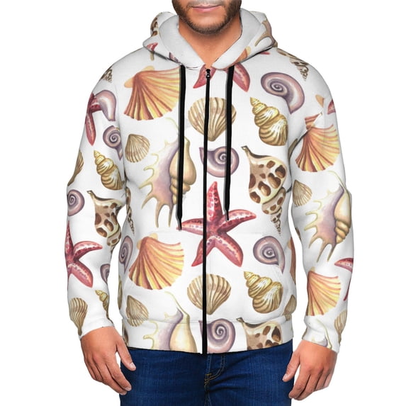 Zip Up Hoodies for Men - Conch Shell No.J921 Long Sleeve Comfrt Men'S Fashion Hoodies & Sweatshirts, Jackets for Men Hoodies Pullover Clothing Clothes with Pouch