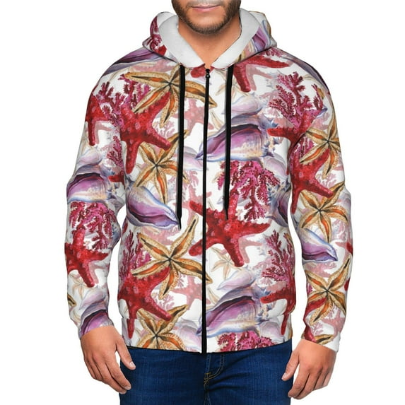 Zip Up Hoodies for Men - Coral Reef Long Sleeve Comfrt Men'S Fashion Hoodies & Sweatshirts, Jackets for Men Hoodies Pullover Clothing Clothes with Pouch