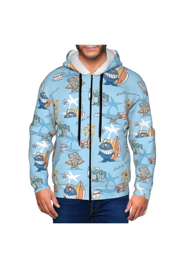 Zip Up Hoodies for Men - Cute Animals Surfers Long Sleeve Comfrt Men'S Fashion Hoodies & Sweatshirts, Jackets for Men Hoodies Pullover Clothing Clothes with Pouch