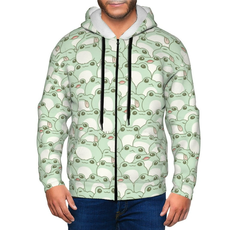 Kawaii Fashion Zip Up Frog Hoodie Zip Up Hoodies For Men Cute Frog