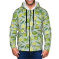 thumbnail image 1 of Zip Up Hoodies for Men - Cute Limes Purple Flowers Long Sleeve Comfrt Men'S Fashion Hoodies & Sweatshirts, Jackets for Men Hoodies Pullover Clothing Clothes with Pouch, 1 of 5