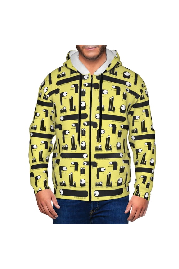 Zip Up Hoodies for Men - Cute one-eyed monster Long Sleeve Comfrt Men'S Fashion Hoodies & Sweatshirts, Jackets for Men Hoodies Pullover Clothing Clothes with Pouch