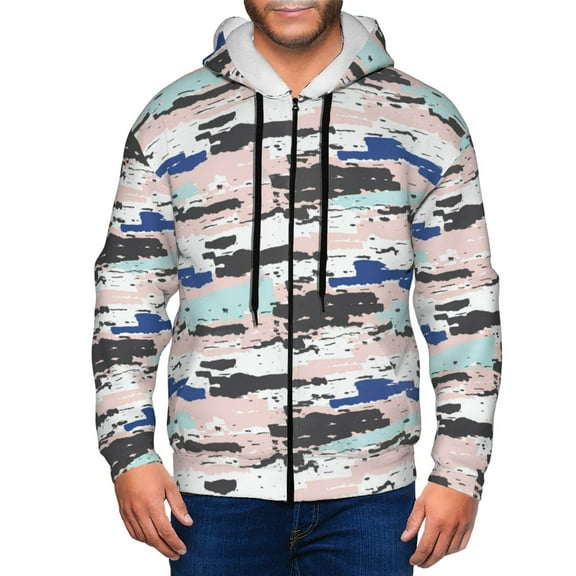 Zip Up Hoodies for Men - Digital Camo Long Sleeve Comfrt Men'S Fashion Hoodies & Sweatshirts, Jackets for Men Hoodies Pullover Clothing Clothes with Pouch