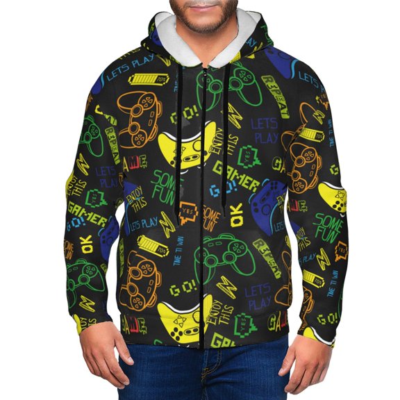 Zip Up Hoodies for Men - Game Play Long Sleeve Comfrt Men'S Fashion Hoodies & Sweatshirts, Jackets for Men Hoodies Pullover Clothing Clothes with Pouch