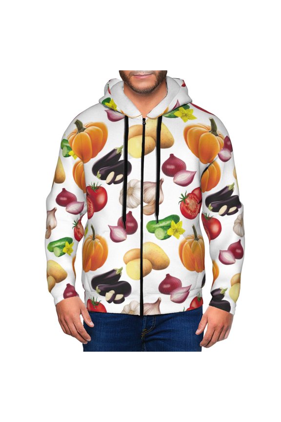 Zip Up Hoodies for Men - Garlic pumpkin potato Long Sleeve Comfrt Men'S Fashion Hoodies & Sweatshirts, Jackets for Men Hoodies Pullover Clothing Clothes with Pouch